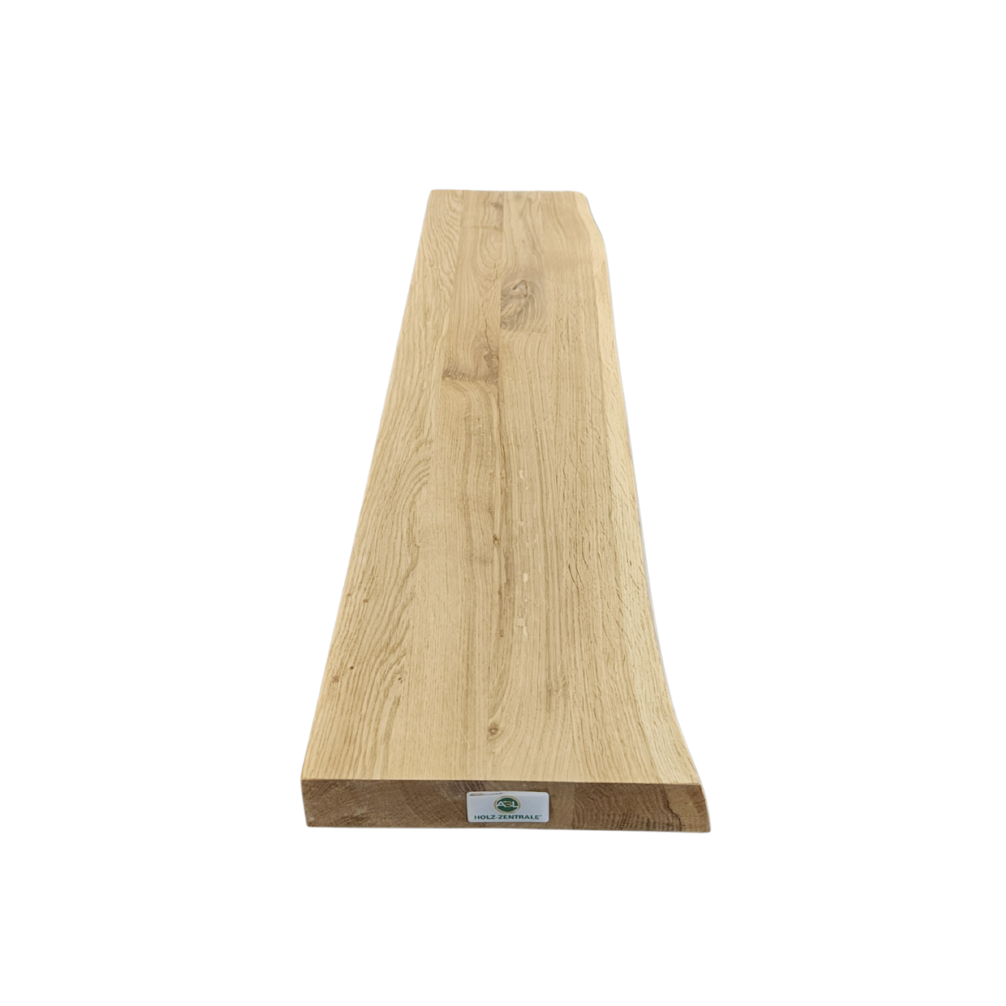 Wandregal Eiche massiv 4 cm Stärke mit Baumkante und gerade Kante – 22cm Tief – in 60-120 cm Länge – schwebendes Regal mit unsichtbarer Befestigung – Massivholz Regalbrett, Bücherregal – Kratzfest & natürlich geölt