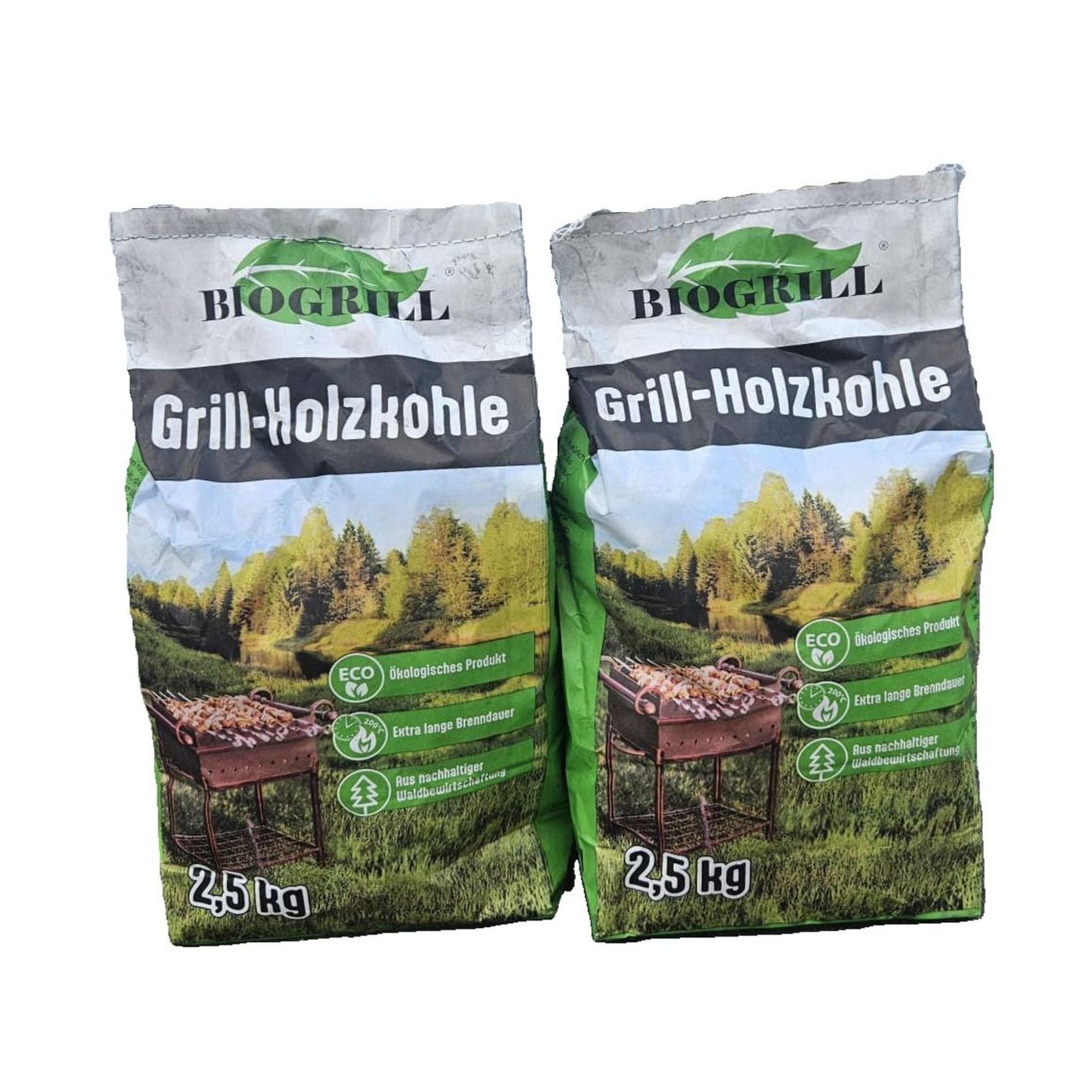 Древесный уголь BIOGRILL® 2,5 кг из бука, дуба, ясеня