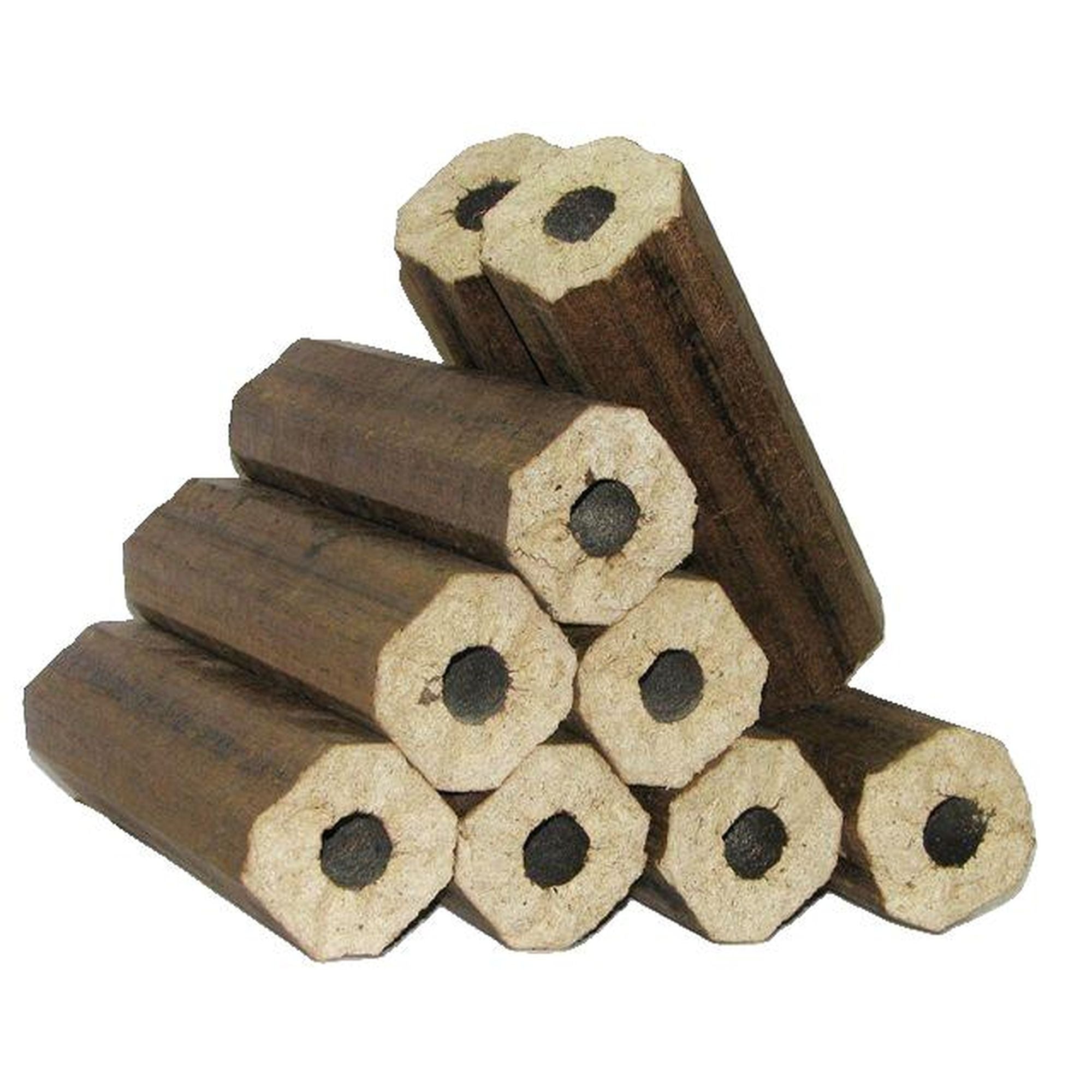 PiniKay oak wood briquettes, octagonal shape, 10 kg pack