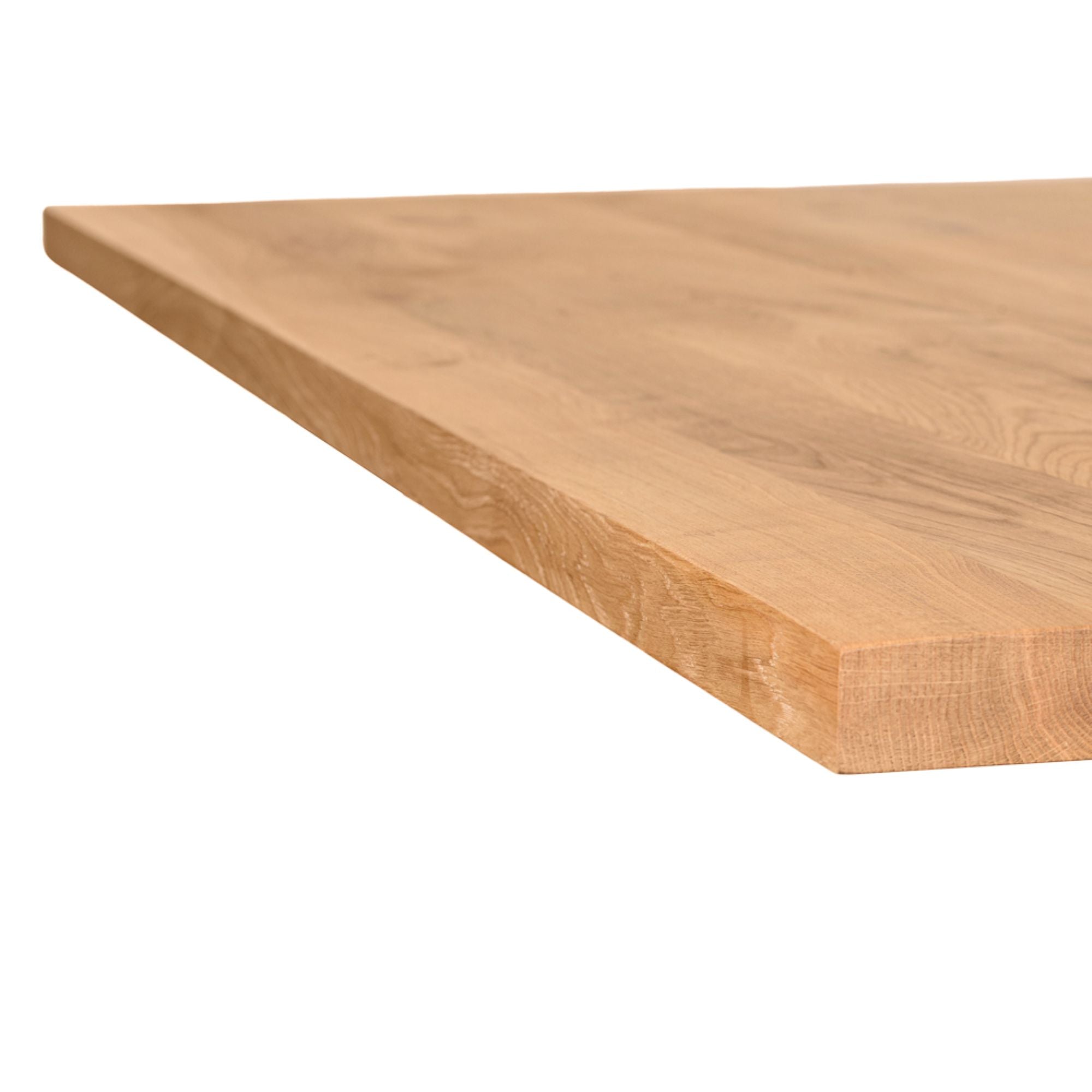 Tischplatte Eiche massiv 4 cm, in 140-240 cm Länge, mit Baumkante oder gerade Kante , Kratzfest & natürlich geölt, Hochwertige Massivholzplatte
