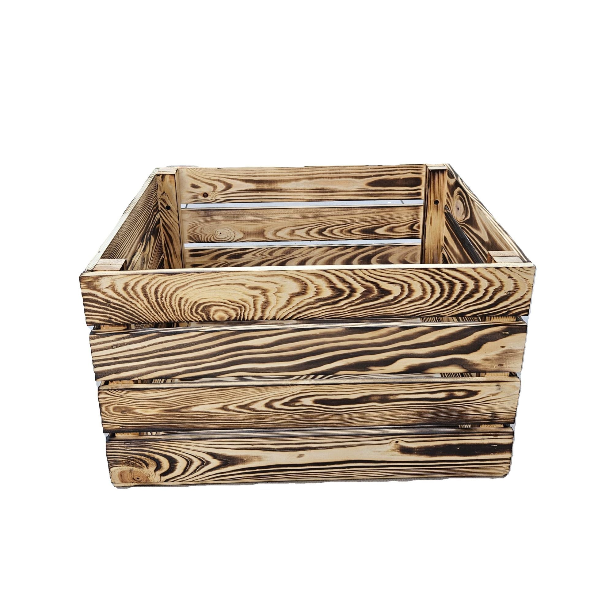 5- er Set Vintage Holzkisten Geflammt – 50x40x30 cm & 40x30x25 cm – Weinkisten & Obstkisten im Used-Look – Dekokisten & Regale – Holzboxen als Möbel & Aufbewahrung – Rustikale Deko