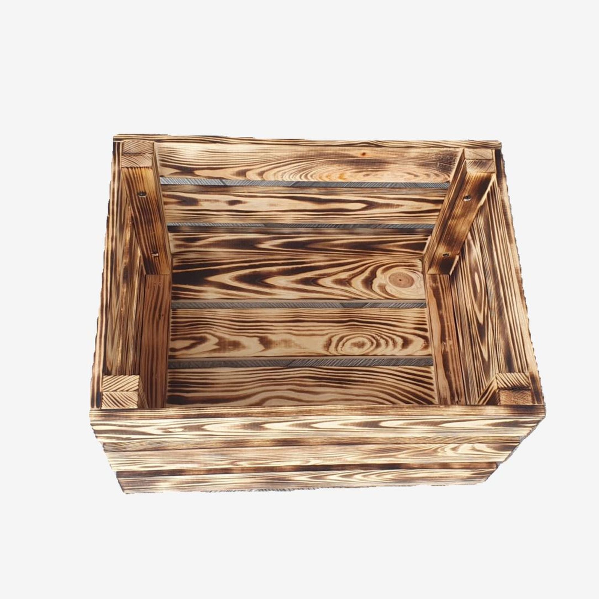 Vintage wooden boxes, pinewood, flamed, decoration & furniture box, wine & fruit box