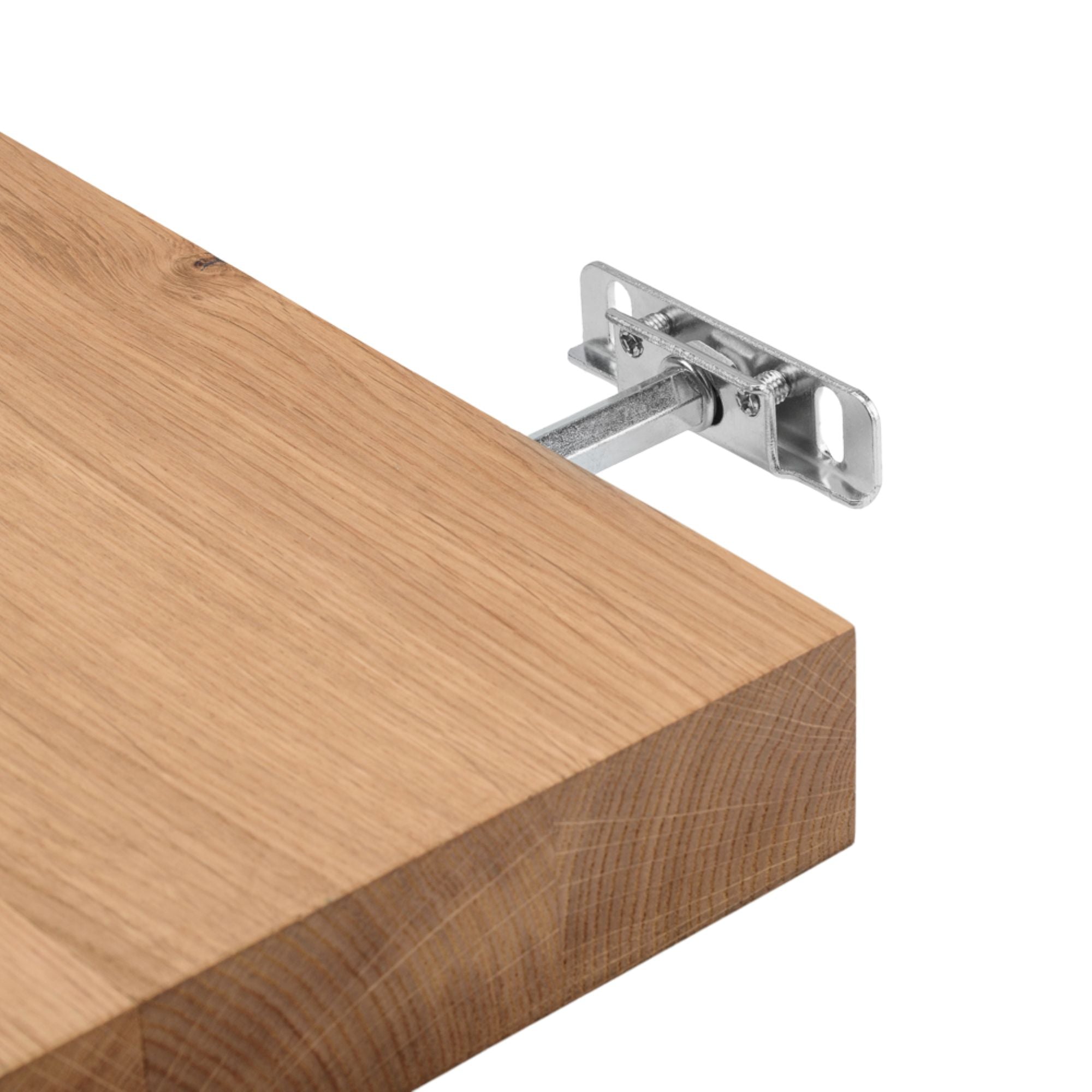 Wandregal Eiche massiv 4 cm Stärke mit Baumkante und gerade Kante – 22cm Tief – in 60-120 cm Länge – schwebendes Regal mit unsichtbarer Befestigung – Massivholz Regalbrett, Bücherregal – Kratzfest & natürlich geölt