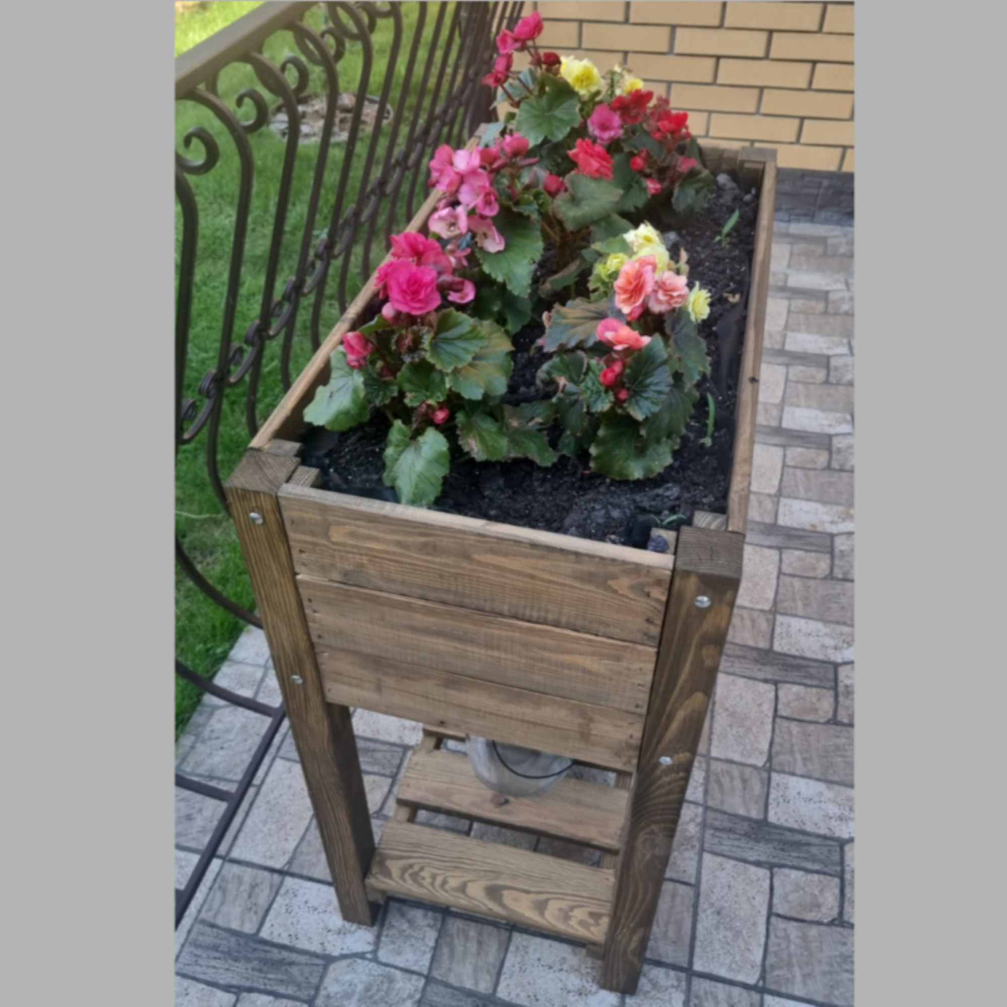 Массивная высокая грядка 78x40x78 см, пропитанная для защиты от непогоды