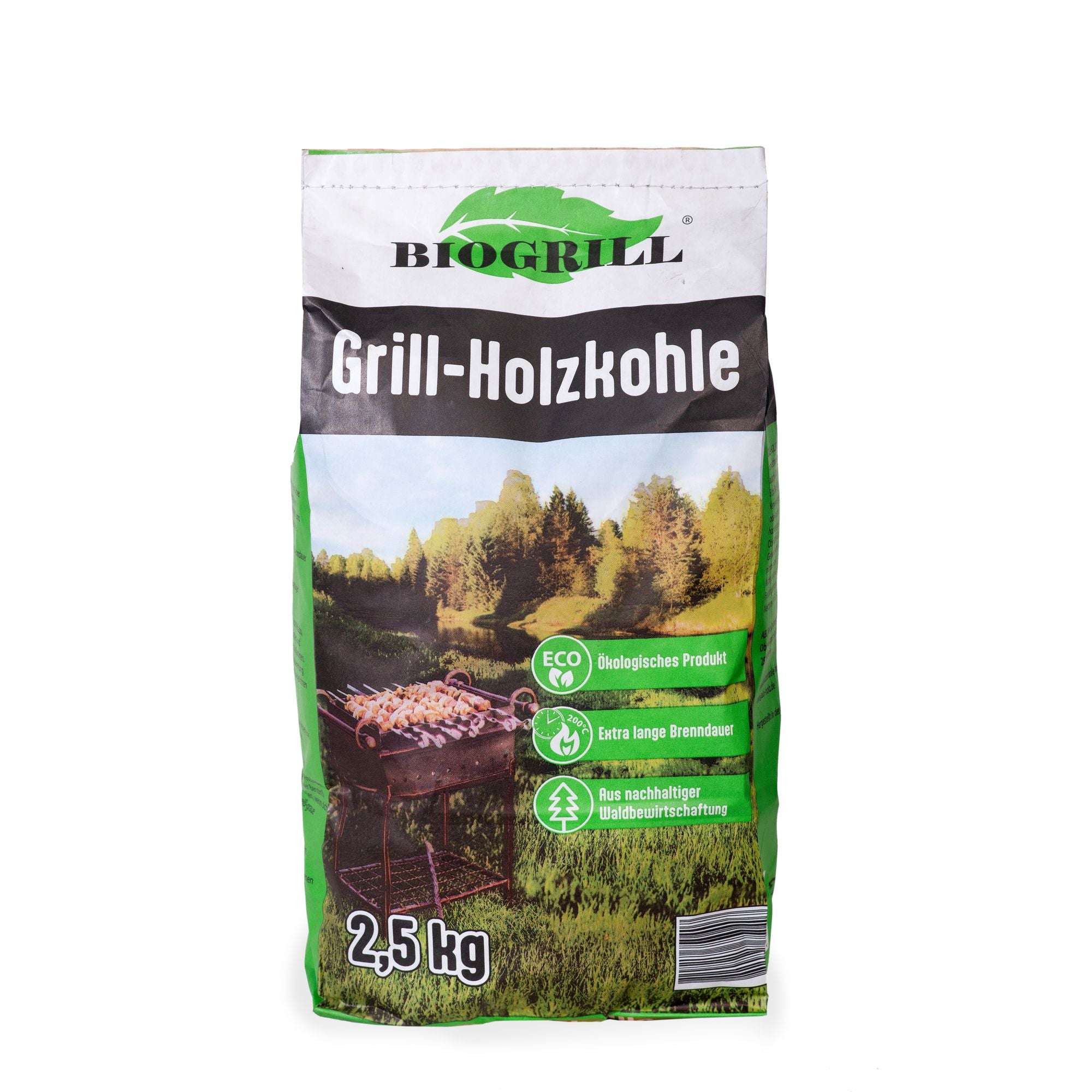 BIOGRILL® Grill-Holzkohle 2,5 kg aus Buche, Eiche, Esche