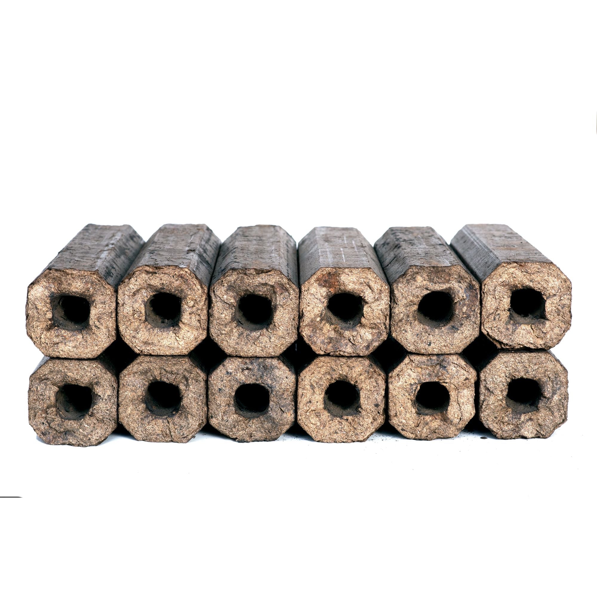 PiniKay oak wood briquettes, octagonal shape, 10 kg pack