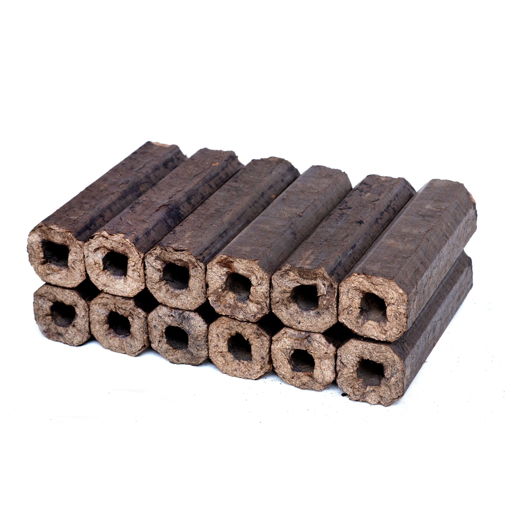 PiniKay oak wood briquettes, octagonal shape, 10 kg pack