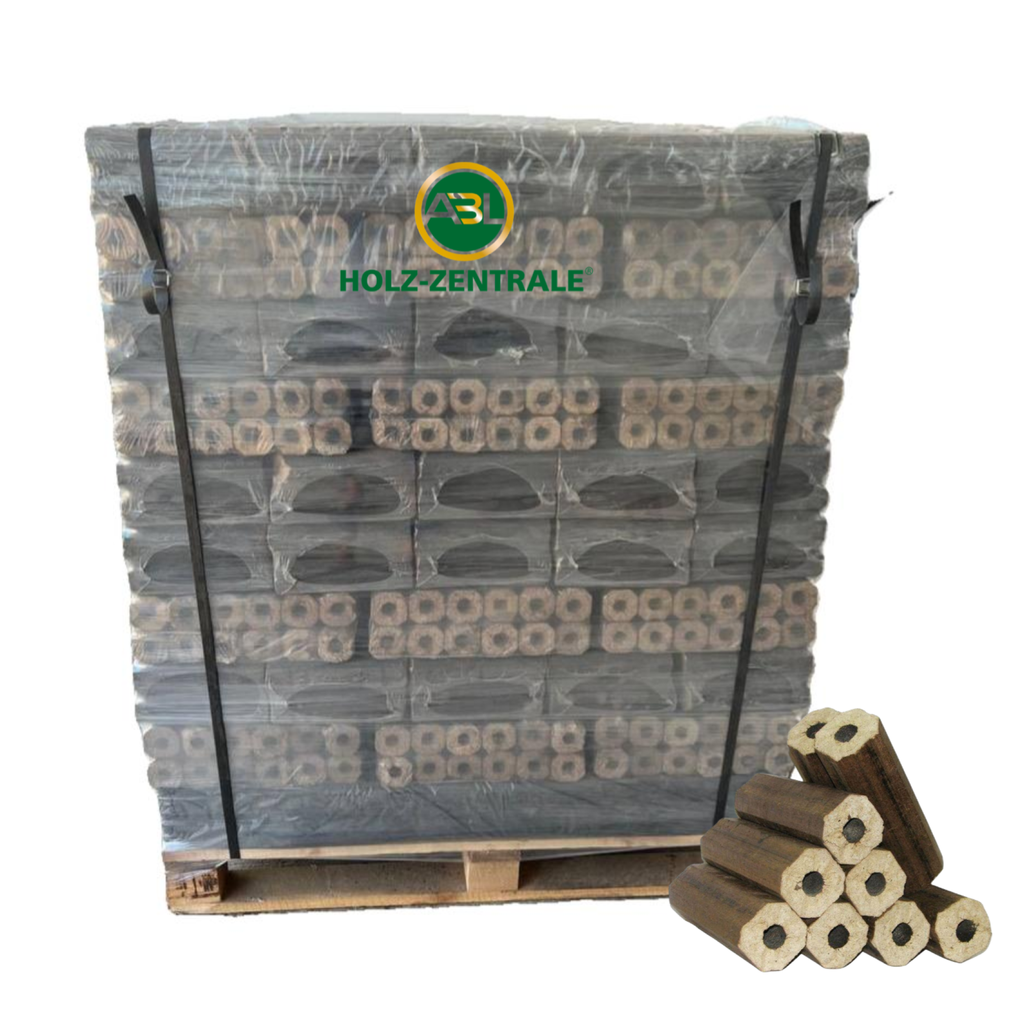 Holzbriketts PiniKay aus Eiche, 8 eck. Form, 10 Kg Packung