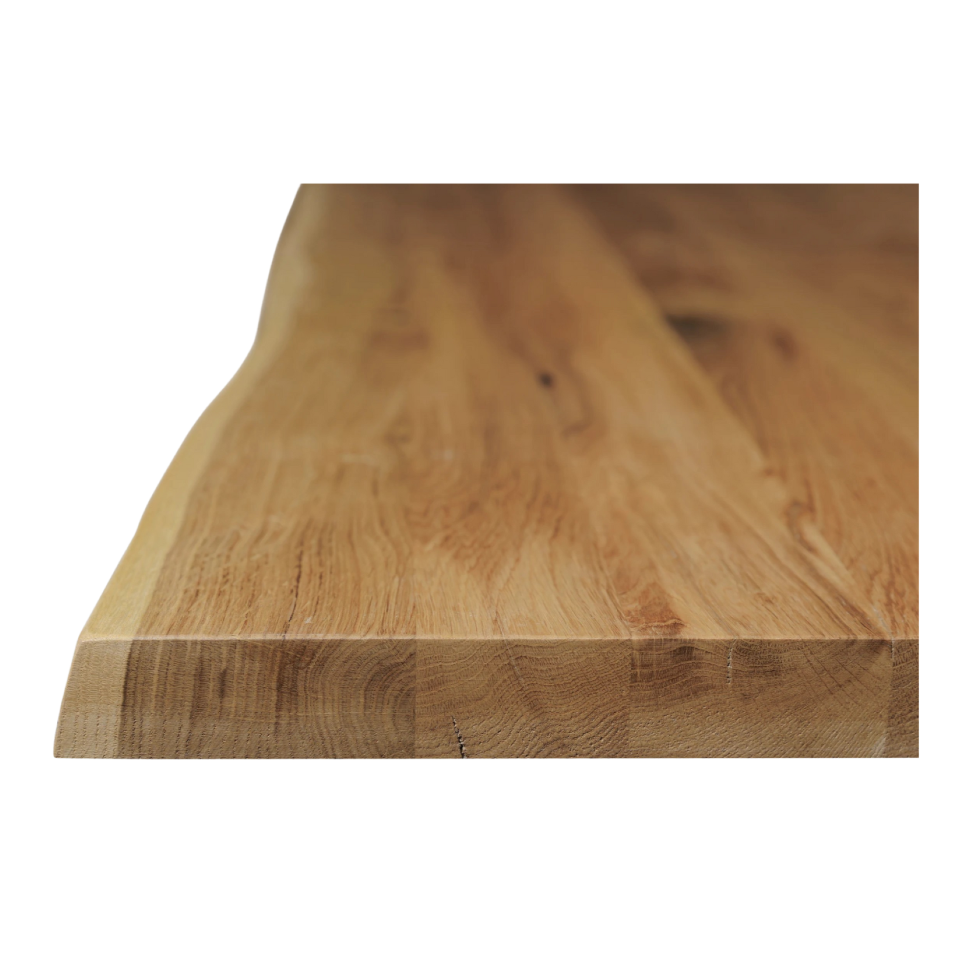 Столешница из массива дуба 4 см с кромкой из дерева разных размеров и ножками 2 варианта