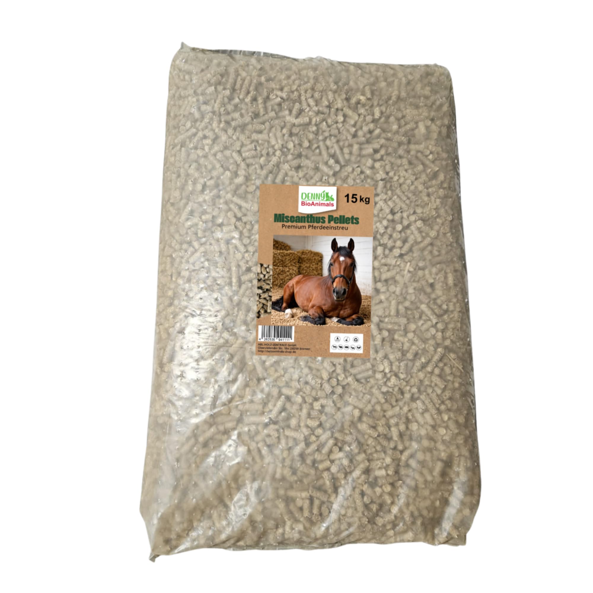 Miscanthus Pellets Einstreu 8 mm – 15 kg Sack | 100% Naturprodukt | Staubarme Pferde- & Tierstreu | Hohe Saugkraft & Geruchsbindung | Umweltfreundliche Alternative zu Sägespänen