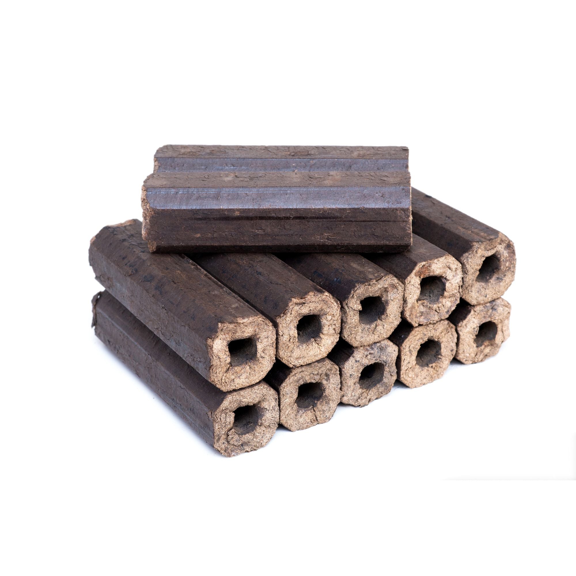 PiniKay oak wood briquettes, octagonal shape, 10 kg pack