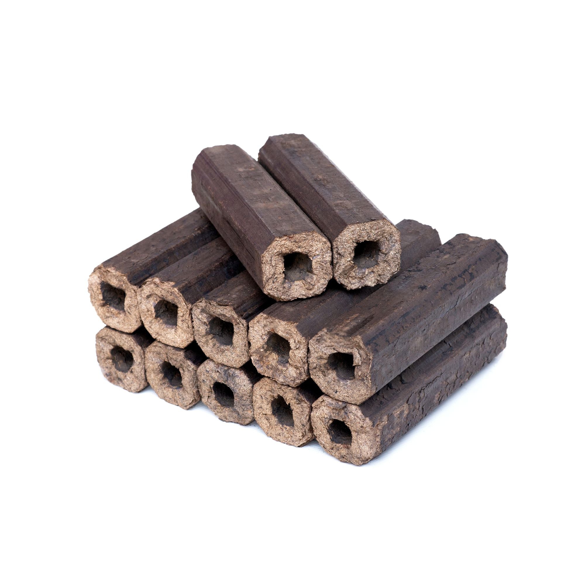 PiniKay oak wood briquettes, octagonal shape, 10 kg pack