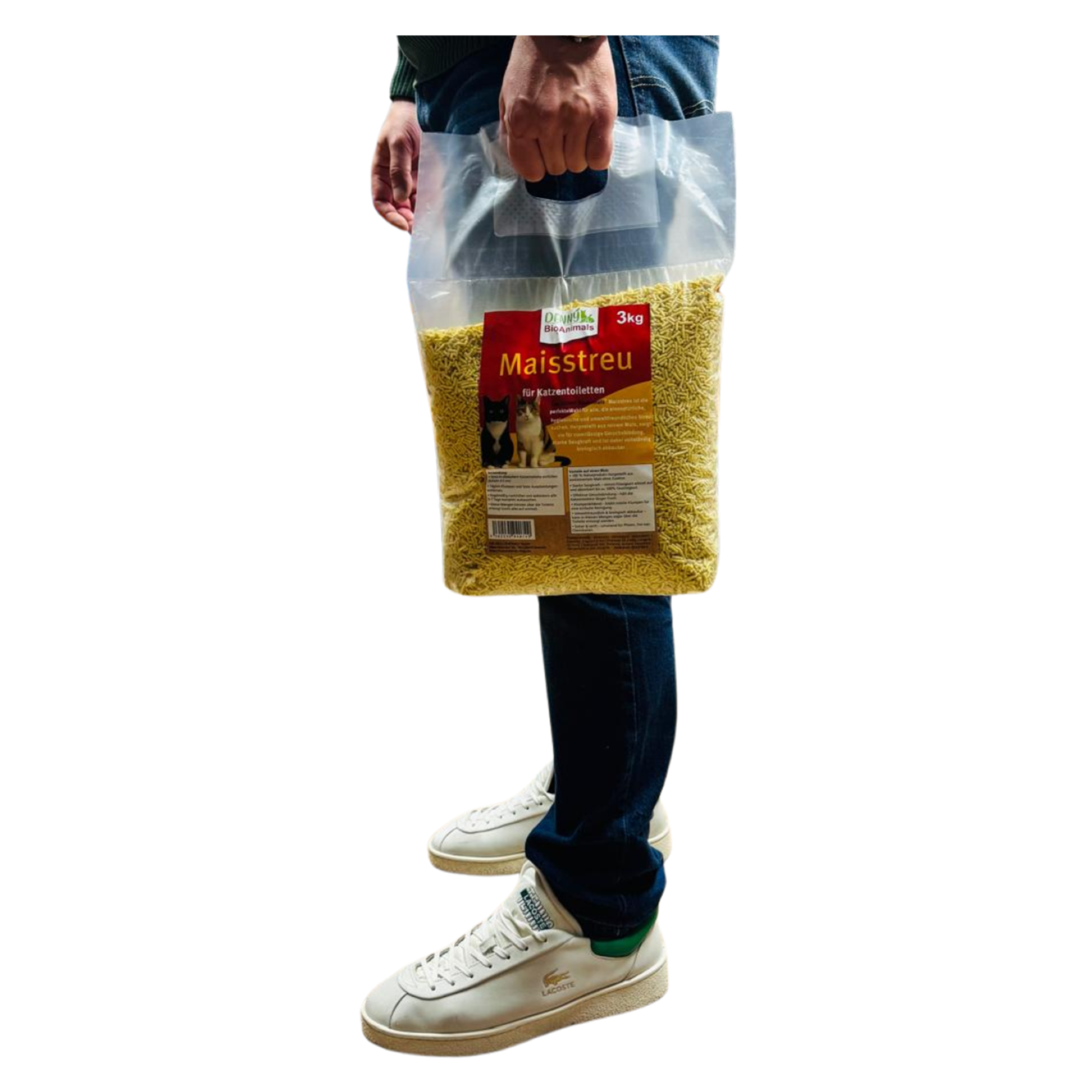 Denny BioAnimals® Maisstreu Katzenstreu 9 kg (3x3 kg) – 100 % natürlich & biologisch abbaubar – klumpend, staubfrei & geruchsneutral – nachhaltige Katzenstreu aus Maisfasern.