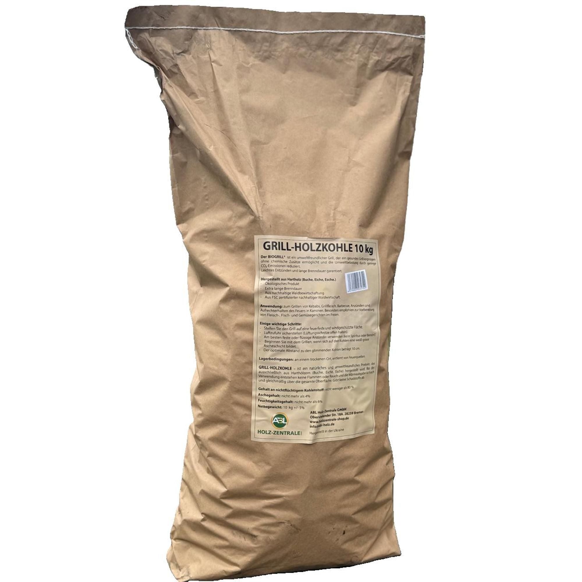 BIOGRILL® Grill-Holzkohle 10 kg aus Buche, Eiche, Esche