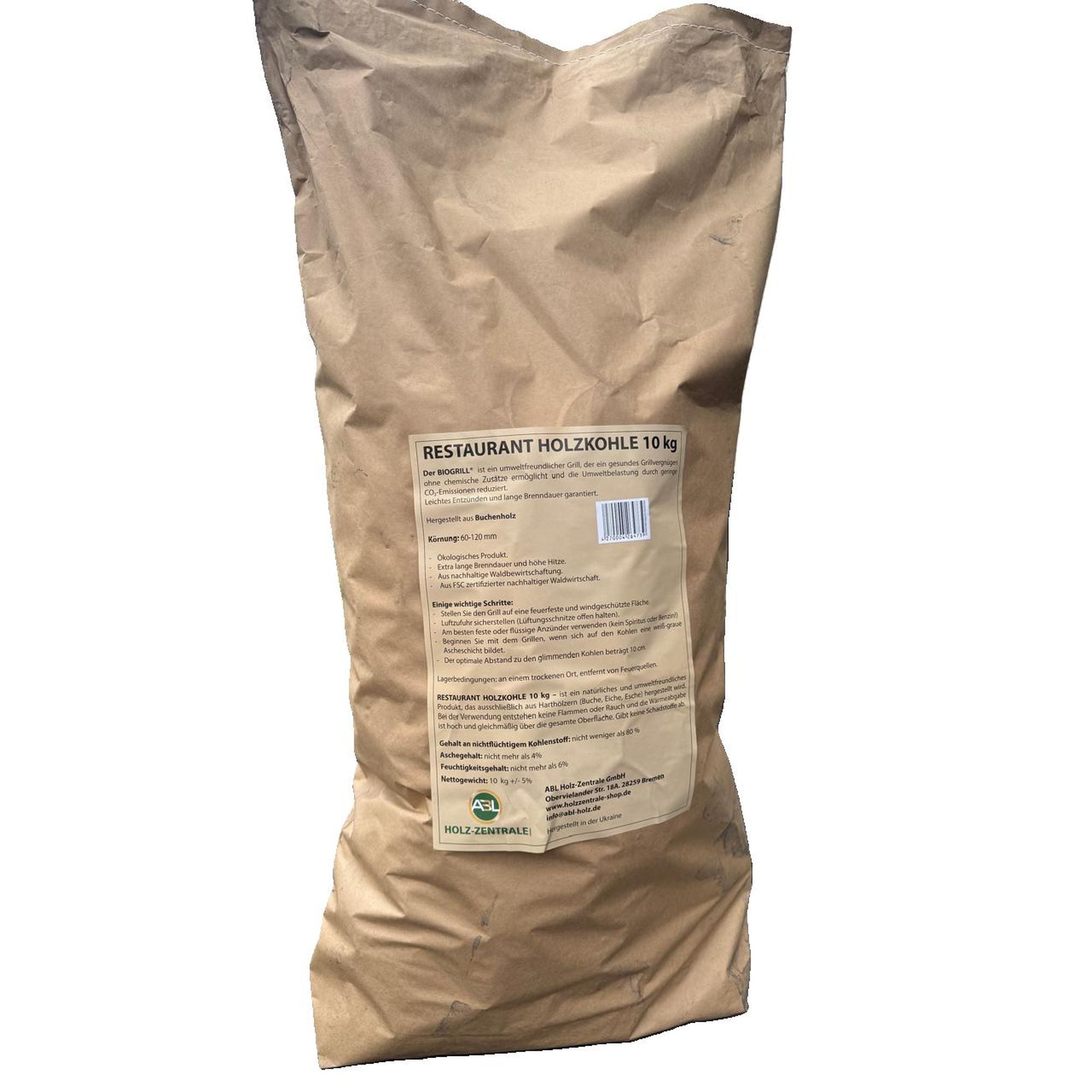 BIOGRILL® Restaurant Grill-Holzkohle 10 kg, 60-120 mm