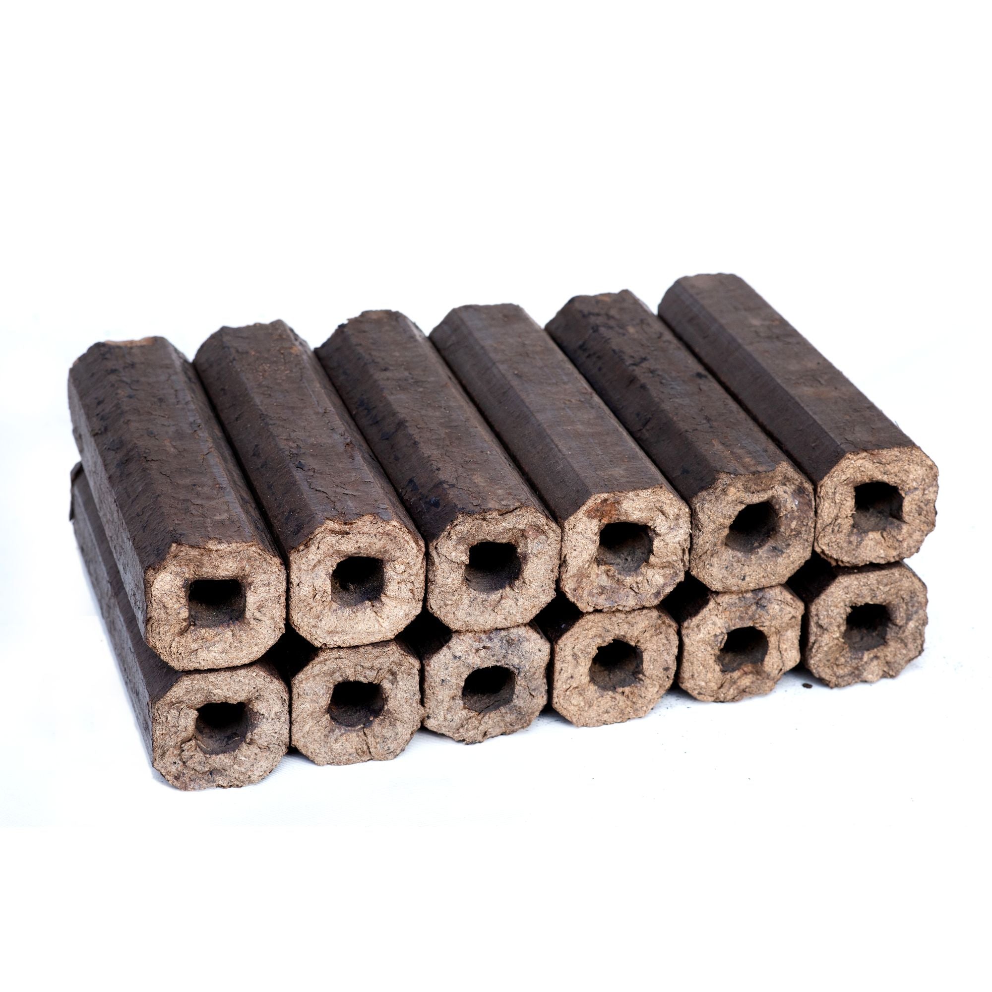 PiniKay oak wood briquettes, octagonal shape, 10 kg pack