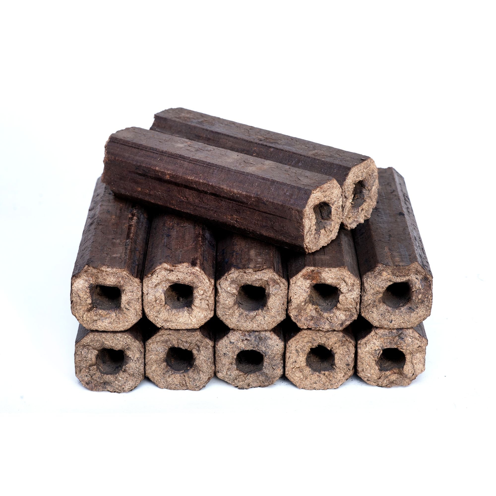 PiniKay oak wood briquettes, octagonal shape, 10 kg pack