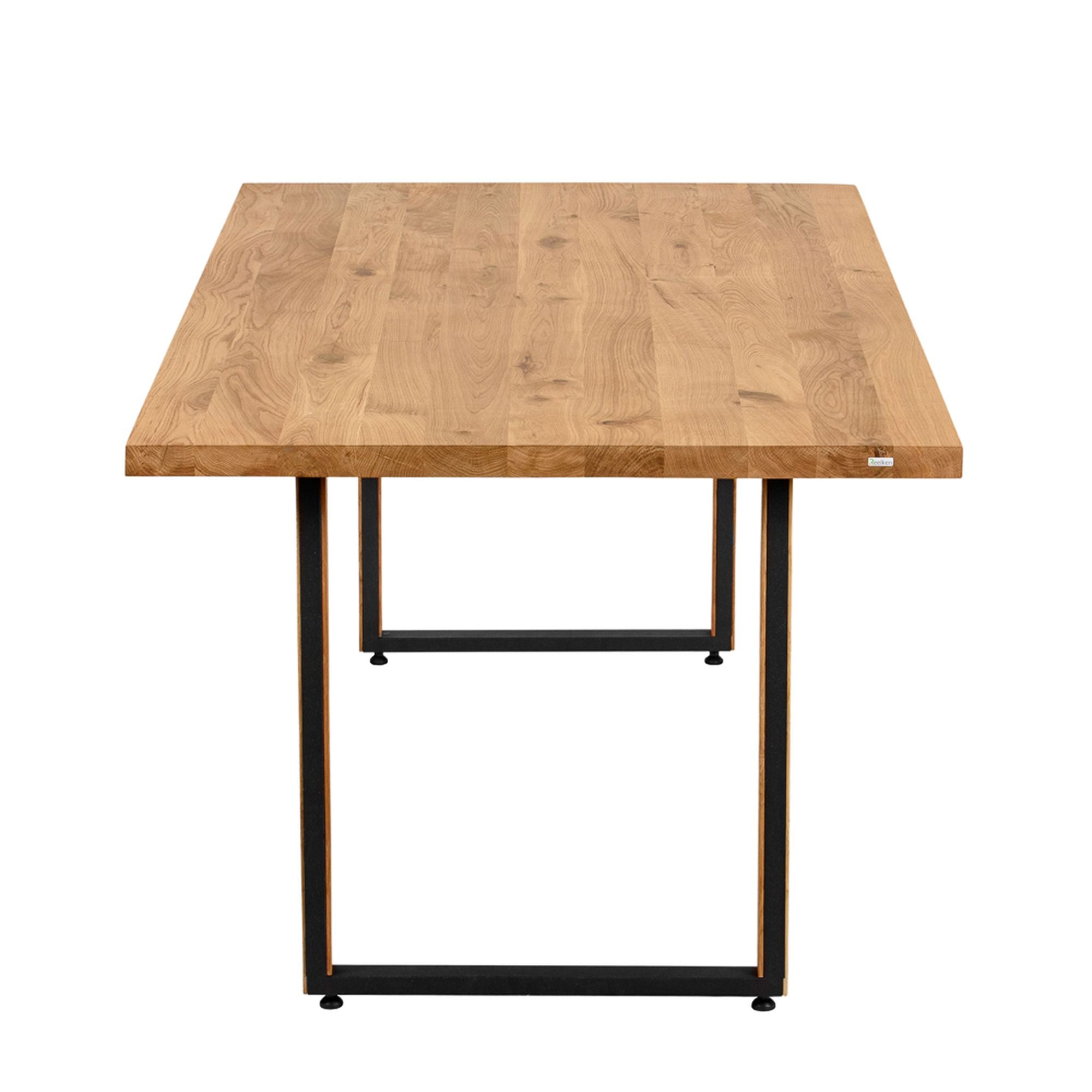 Table top made of solid oak 4 cm with straight edge various sizes and table legs 2 variants