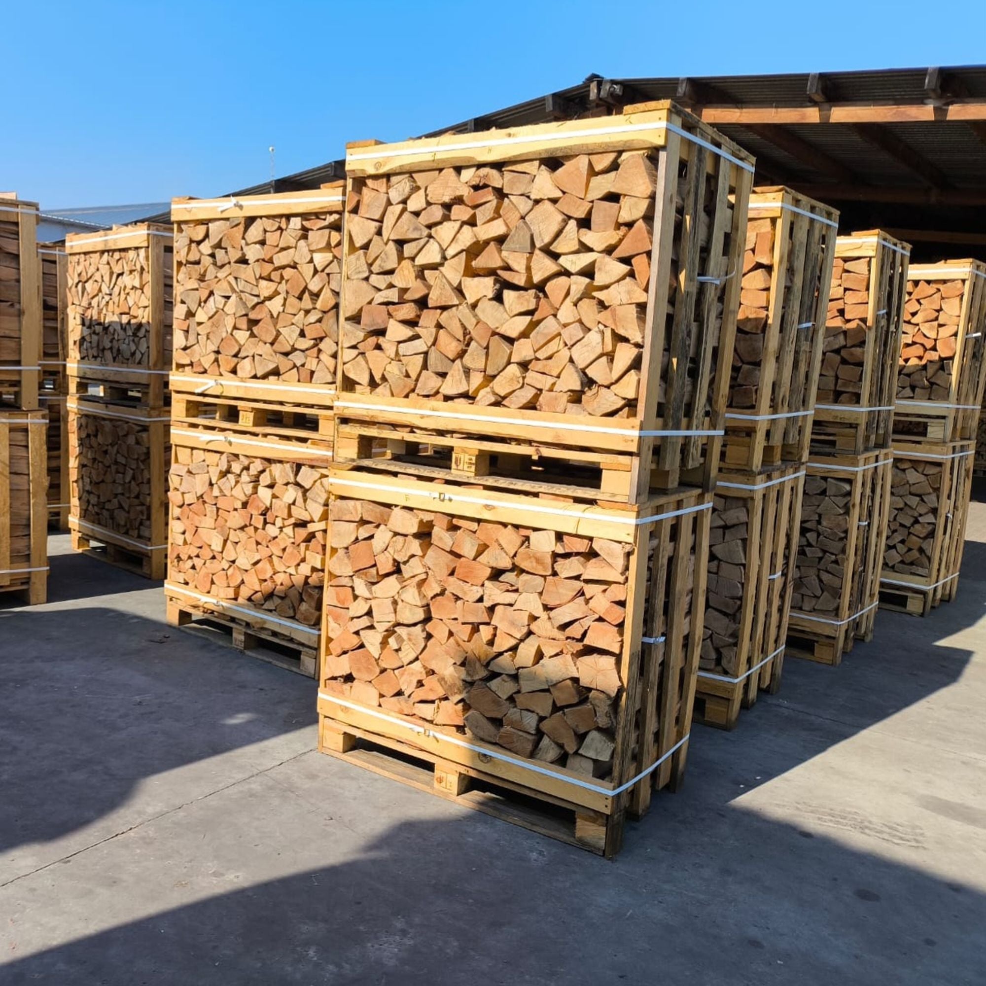 Beech firewood 25 cm – 1 cubic meter in a box, kiln-dried (80x120x205 cm)