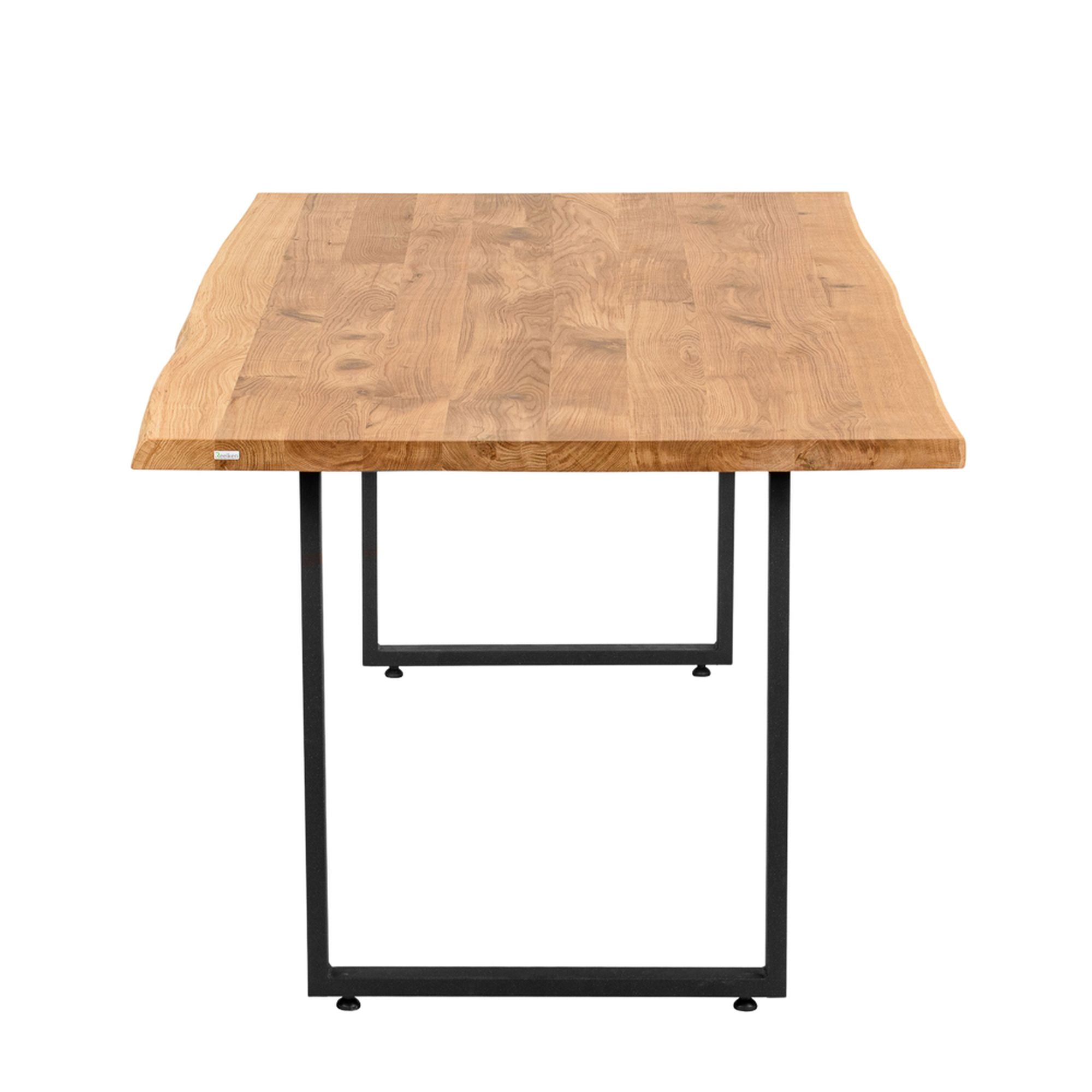 Table top made of solid oak 4 cm with tree edge various sizes and table legs 2 variants