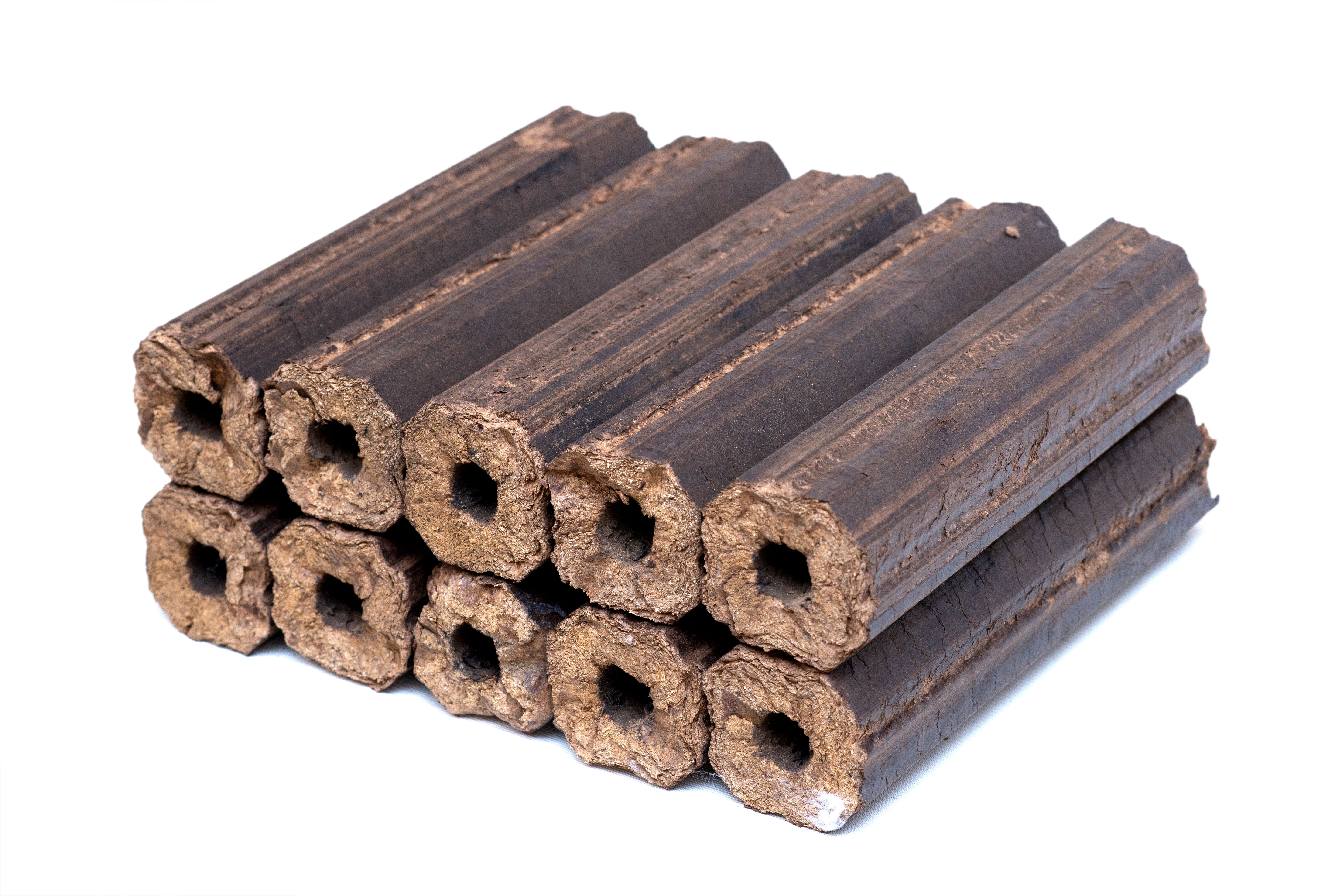 Holzbriketts PiniKay aus Eiche, 8 eck. Form