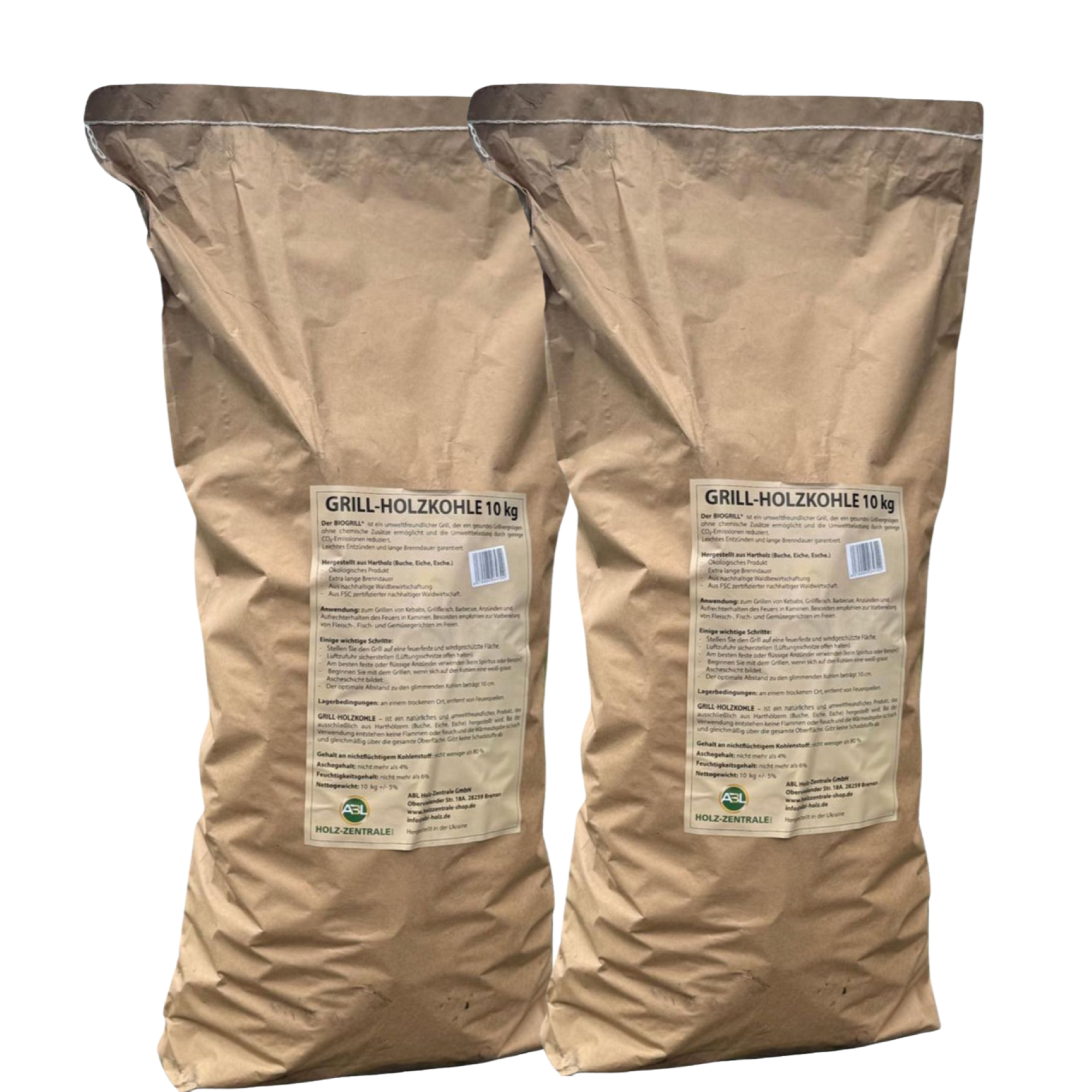 BIOGRILL® Grill-Holzkohle 10 kg aus Buche, Eiche, Esche