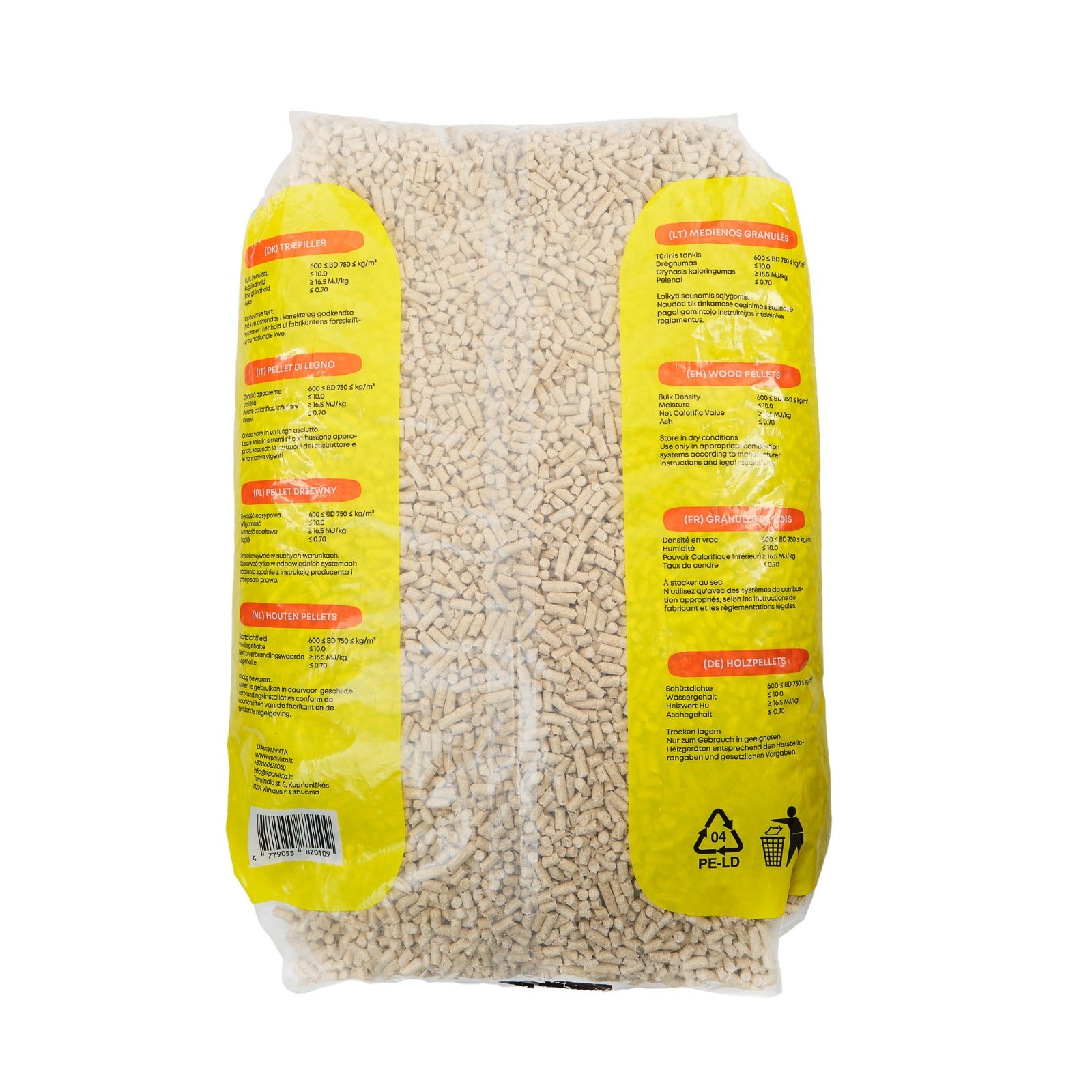 Древесные пеллеты высшего качества, Ø 6 мм, Premium PELLETS «Bear Knut», мешок 15 кг, древесина сосны и ели
